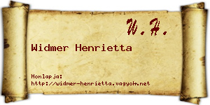 Widmer Henrietta névjegykártya