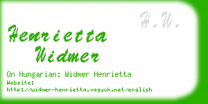 henrietta widmer business card